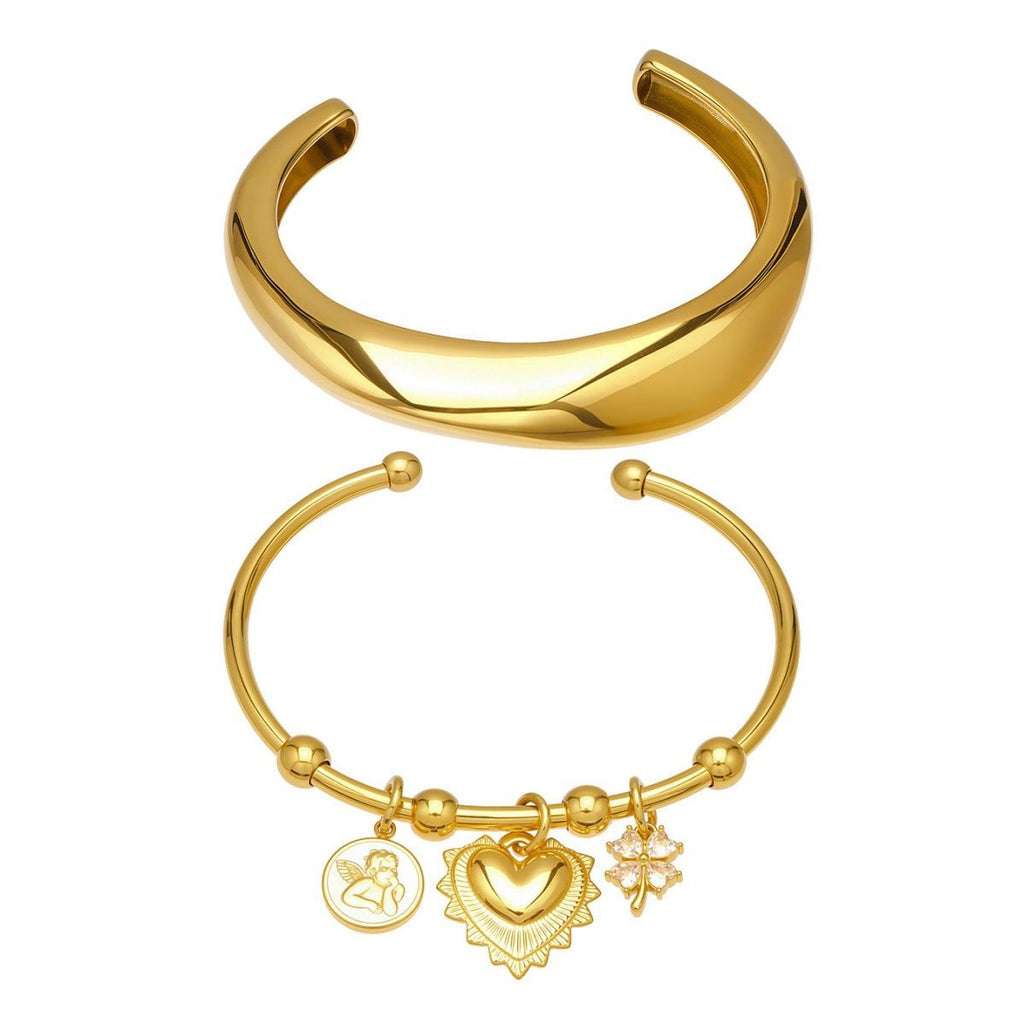 Waterproof Bold Fluid Sculptural Cuff - Tarnish-Free 18K Gold Plated Bangle