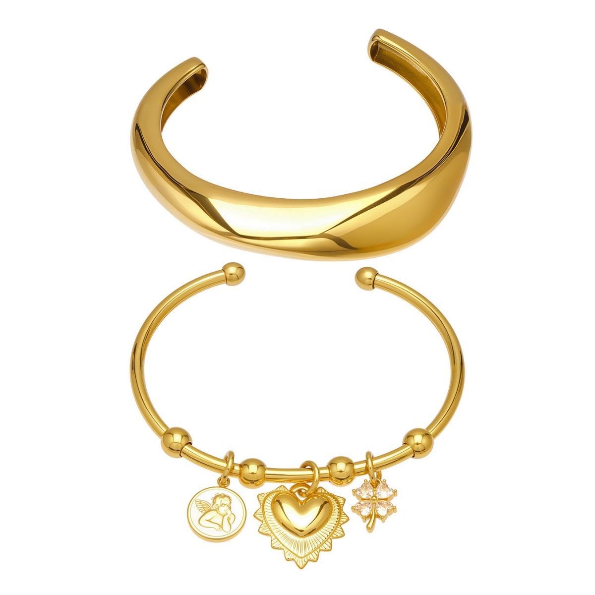 Waterproof Bold Fluid Sculptural Cuff - Tarnish-Free 18K Gold Plated Bangle