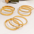 Waterproof 18K Gold Plated Zircon Bangle - Tarnish-Free Jewelry Gift for Her