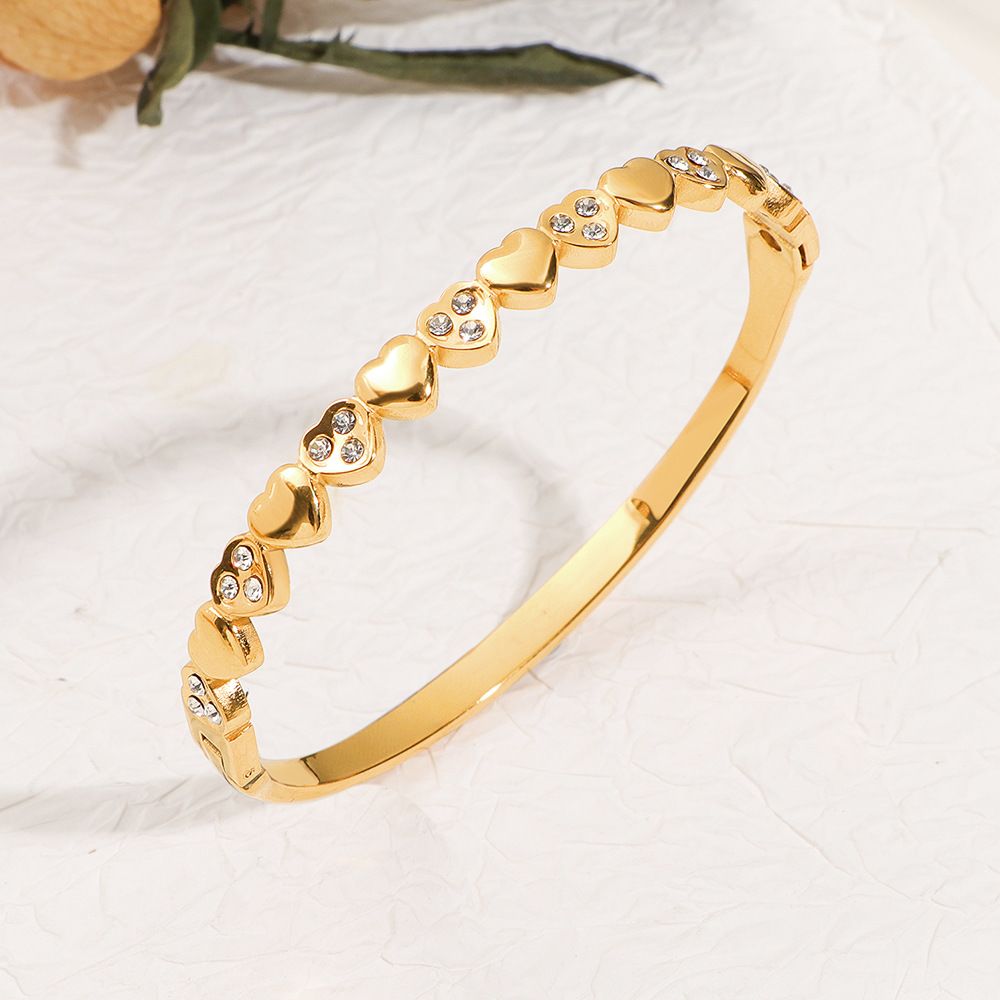 Waterproof 18K Gold Plated Zircon Bangle - Tarnish-Free Jewelry Gift for Her