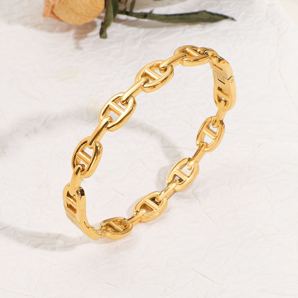 Waterproof 18K Gold Plated Zircon Bangle - Tarnish-Free Jewelry Gift for Her