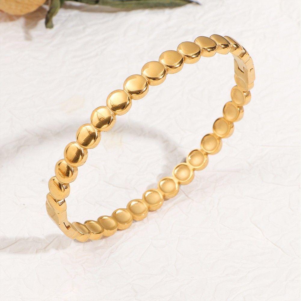 Waterproof 18K Gold Plated Zircon Bangle - Tarnish-Free Jewelry Gift for Her