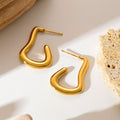Waterproof 18K Gold Plated Irregular Hoop Earrings