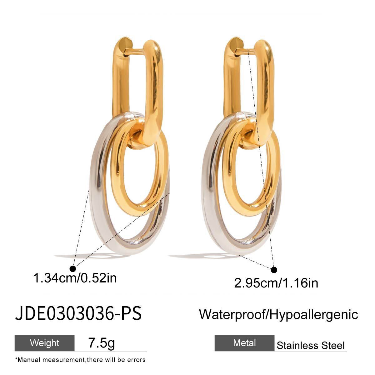 Waterproof 18K Gold & Silver Two-Tone U-Shape Hoops | VIB Jewelry