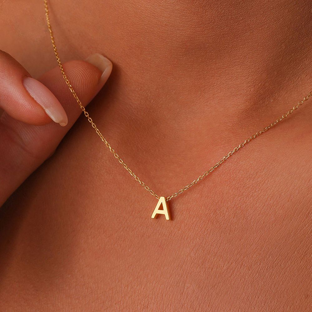 Dainty 18K Gold Plated Initial Letter Necklace - Tarnish-Free Jewelry