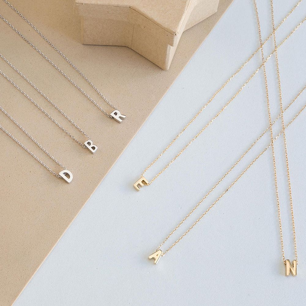 Dainty 18K Gold Plated Initial Letter Necklace - Tarnish-Free Jewelry