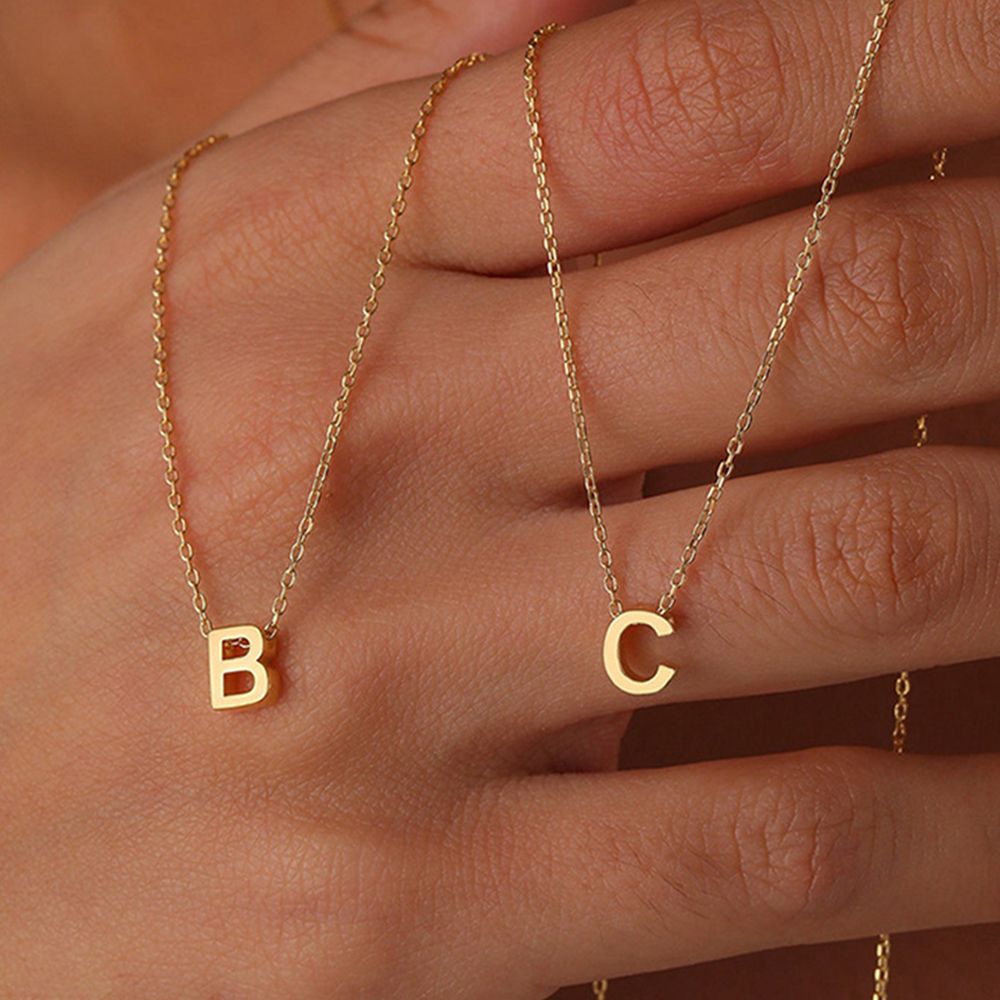 Dainty 18K Gold Plated Initial Letter Necklace - Tarnish-Free Jewelry