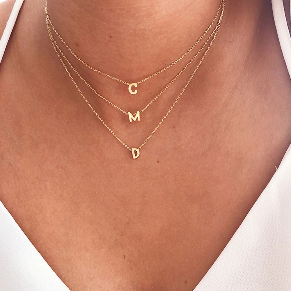Dainty 18K Gold Plated Initial Letter Necklace - Tarnish-Free Jewelry