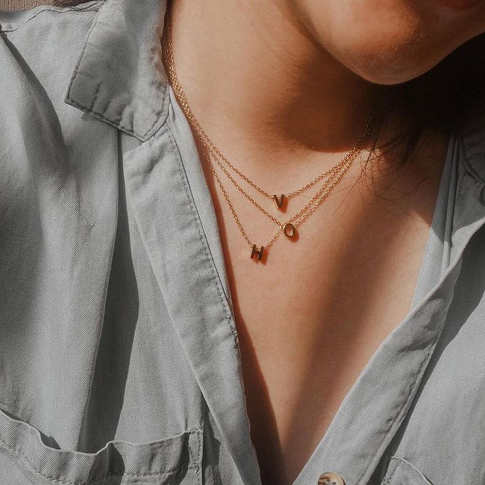 Dainty 18K Gold Plated Initial Letter Necklace - Tarnish-Free Jewelry