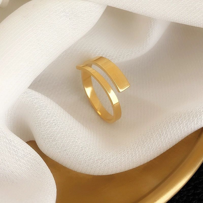 Minimalist Bar Open Ring - 18K Gold Plated Tarnish-Free Adjustable