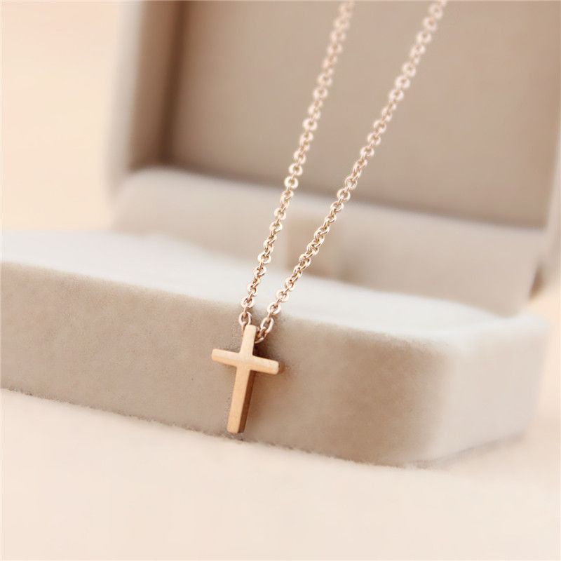 Dainty 18K Gold Plated Cross Necklace - Waterproof Tarnish-Free Set