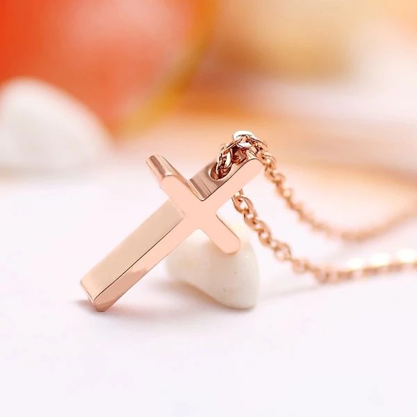 Dainty 18K Gold Plated Cross Necklace - Waterproof Tarnish-Free Set