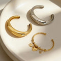 Waterproof Bold Fluid Sculptural Cuff - Tarnish-Free 18K Gold Plated Bangle