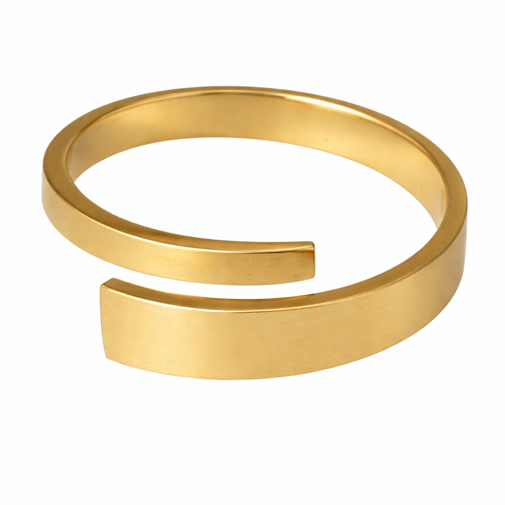 Minimalist Bar Open Ring - 18K Gold Plated Tarnish-Free Adjustable